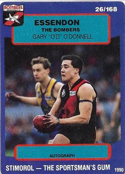 1990 AFL Scanlens Stimorol #26 Gary O'Donnell Front